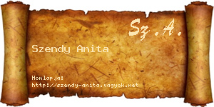 Szendy Anita névjegykártya