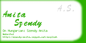 anita szendy business card